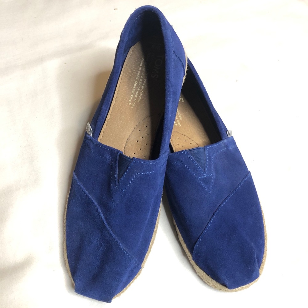Toms Royal blue suede classic slip on